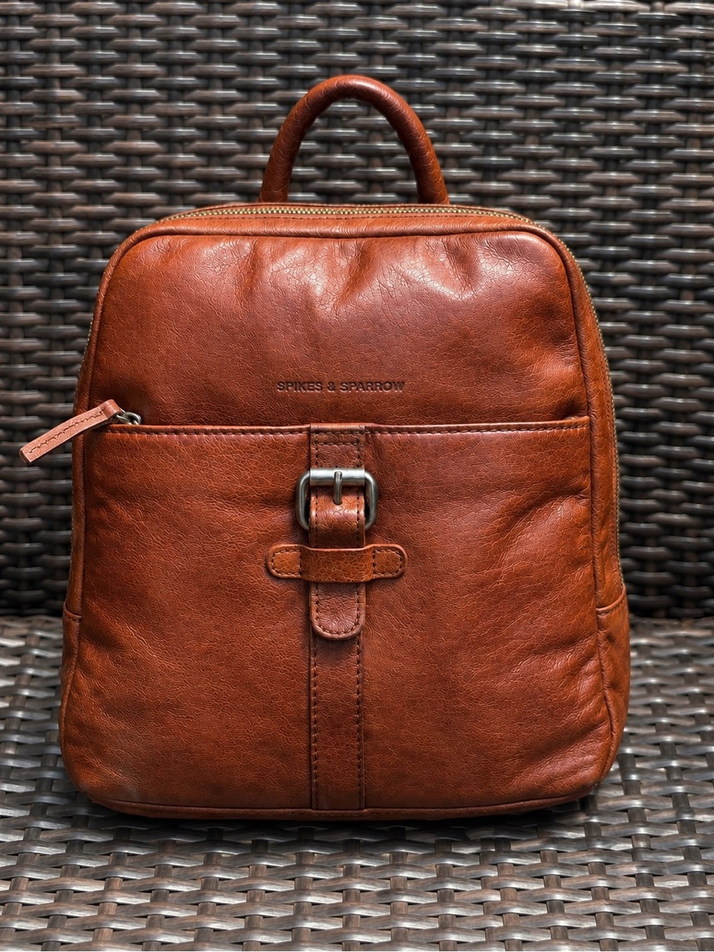 Spikes & Sparrow Brown Genuine Leather Backpack Purse Everyday Boho Vintage